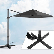 Image of a grey 3m Patio Cantilever Umbrella