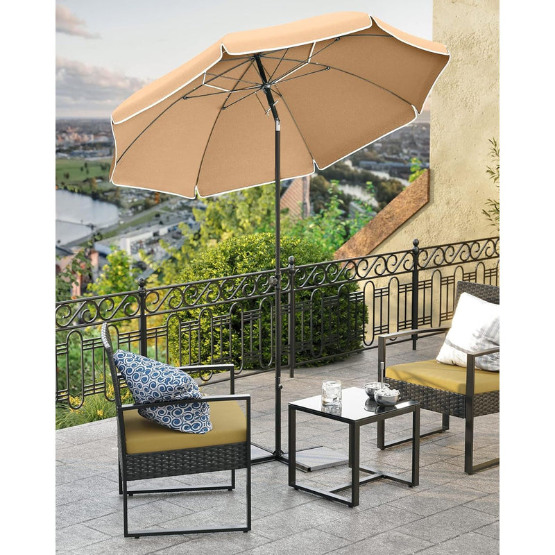 Image of a Beige Beach Umbrella (UPF 50+)