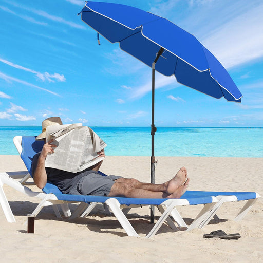 Image of a Blue Beach Umbrella (UPF 50+)