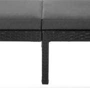 Image of Black PE Rattan Sun Lounger With Grey Cushion