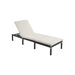 Image of Black PE Rattan Sun Lounger With White Cushion