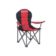 Image of a folding camping chair with cup holder in the arm