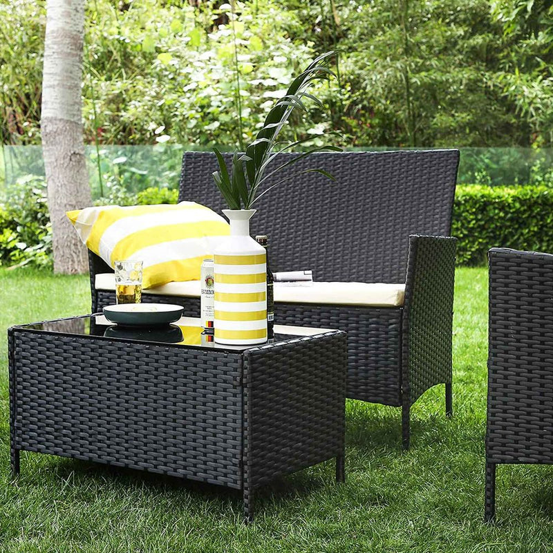 Four Piece Rattan Garden Set SONGMICS
