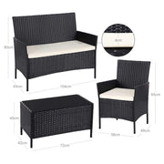 Four Piece Rattan Garden Set SONGMICS