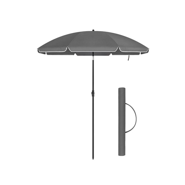 Image of a grey beach sun umbrella