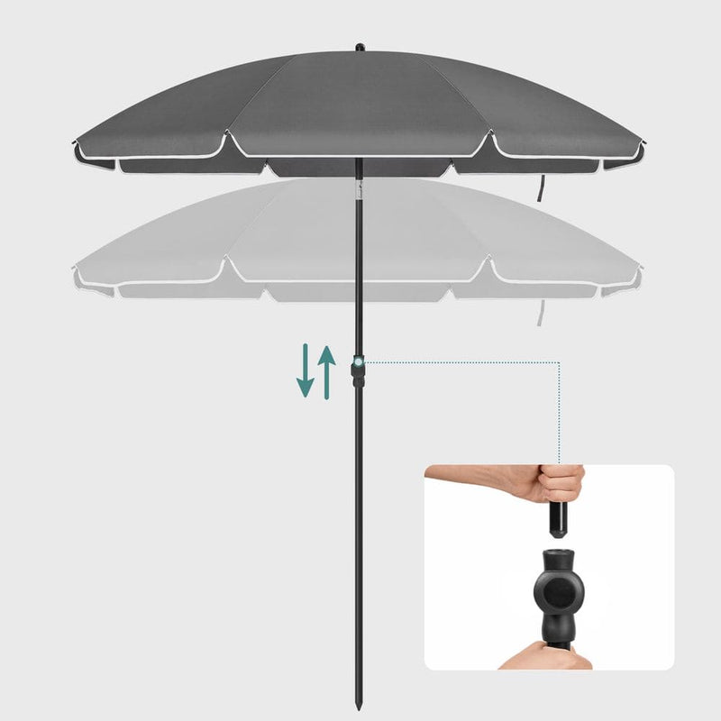 Image of a Grey Beach Umbrella With Bag (UPF 50+)