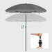 Image of a grey beach sun umbrella