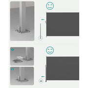 Grey Retractable Side Awning Songmics