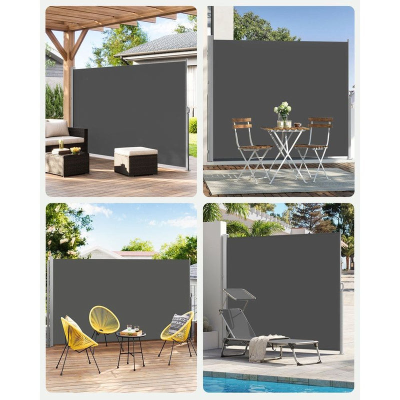 Grey Retractable Side Awning Songmics