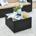 Image of a Rattan Sofa Set With Table, Black and Taupe