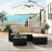 Image of a Rattan Sofa Set With Table, Black and Taupe