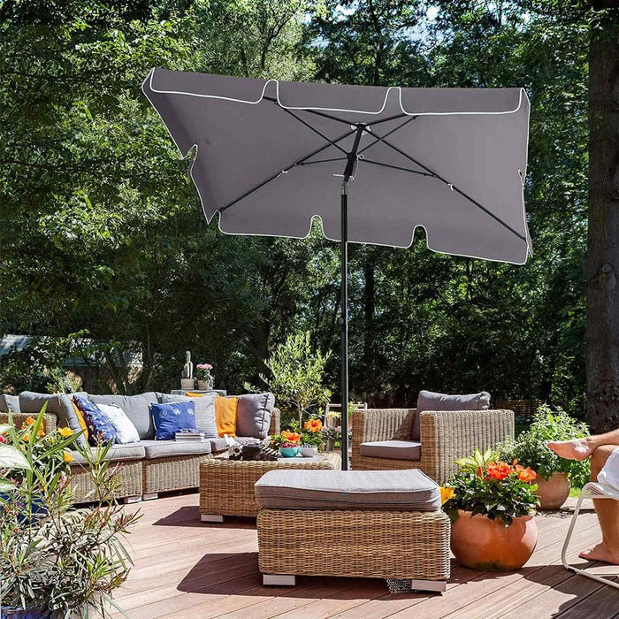 Image of a Grey Rectangular Parasol For Patio (180x125cm)