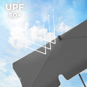 Image of a Grey Rectangular Patio Umbrella 