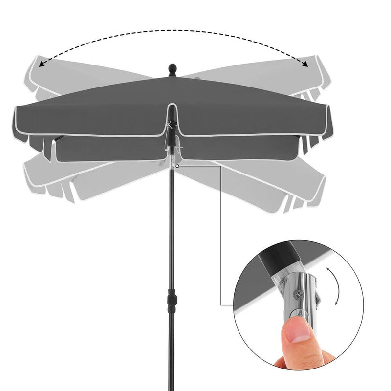 Image of a Grey Rectangular Patio Umbrella 