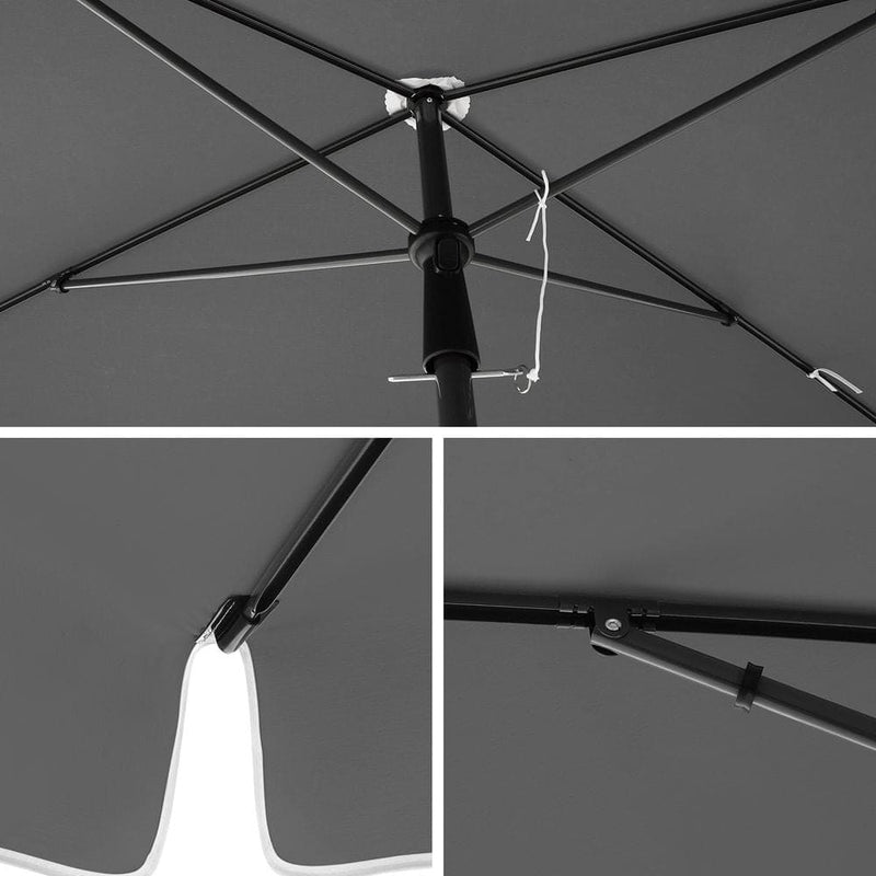 Image of a Grey Rectangular Patio Umbrella 