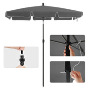 Image of a Grey Rectangular Patio Umbrella 