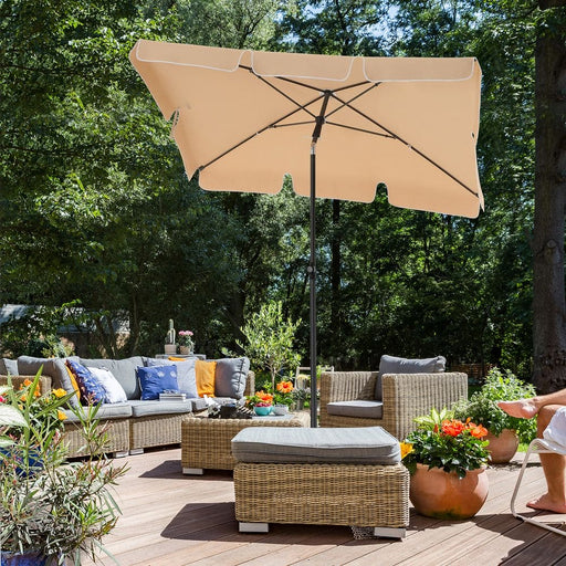 Image of a Taupe Rectangular Patio Umbrella 