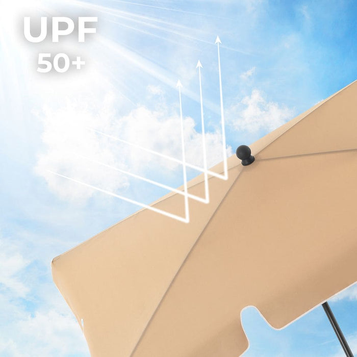 Image of a Taupe Rectangular Patio Umbrella Image of a Taupe Rectangular Patio Umbrella 