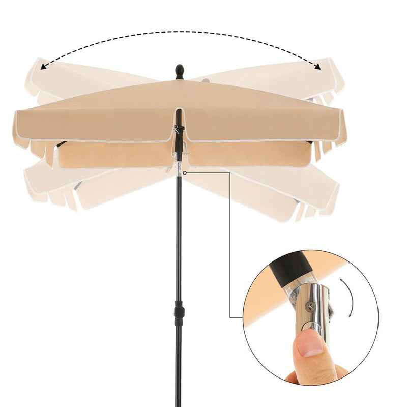 Image of a Taupe Rectangular Patio Umbrella 