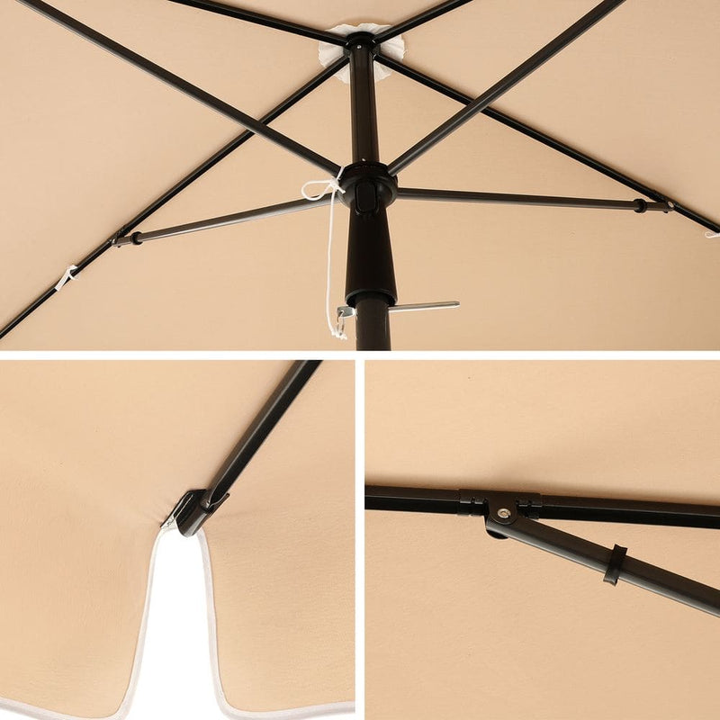 Image of a Taupe Rectangular Patio Umbrella 