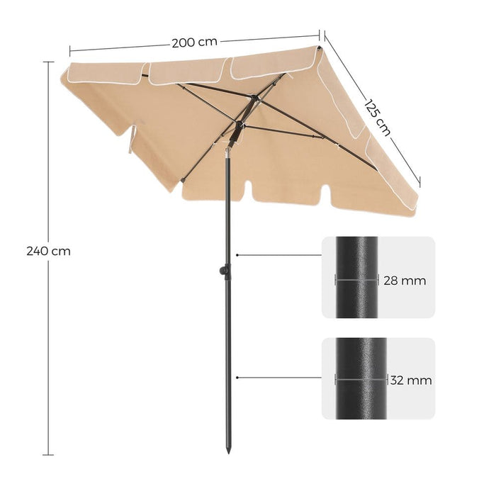 Image of a Taupe Rectangular Patio Umbrella 