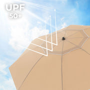 Image of a Taupe Beach Sun Umbrella With Bag 