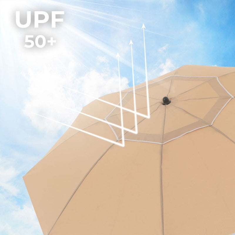 Image of a Taupe Beach Sun Umbrella With Bag 