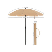 Image of a Taupe Beach Sun Umbrella With Bag 