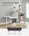 Image of a Songmics White Height Adjustable Desk Width 60 cm by Length 140cm