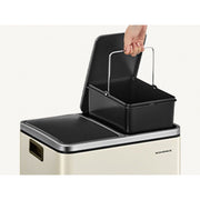 Image of a Beige 2 Compartment Kitchen Recycling Bin