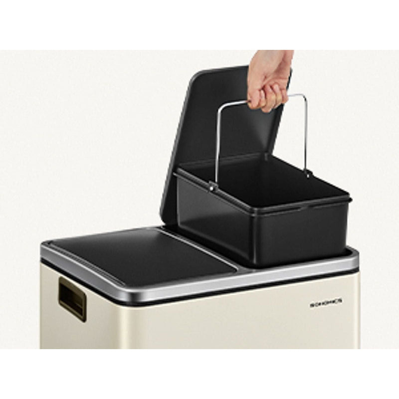 Image of a Beige 2 Compartment Kitchen Recycling Bin