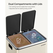 Image of a Beige 2 Compartment Kitchen Recycling Bin