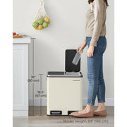 Image of a Beige 2 Compartment Kitchen Recycling Bin