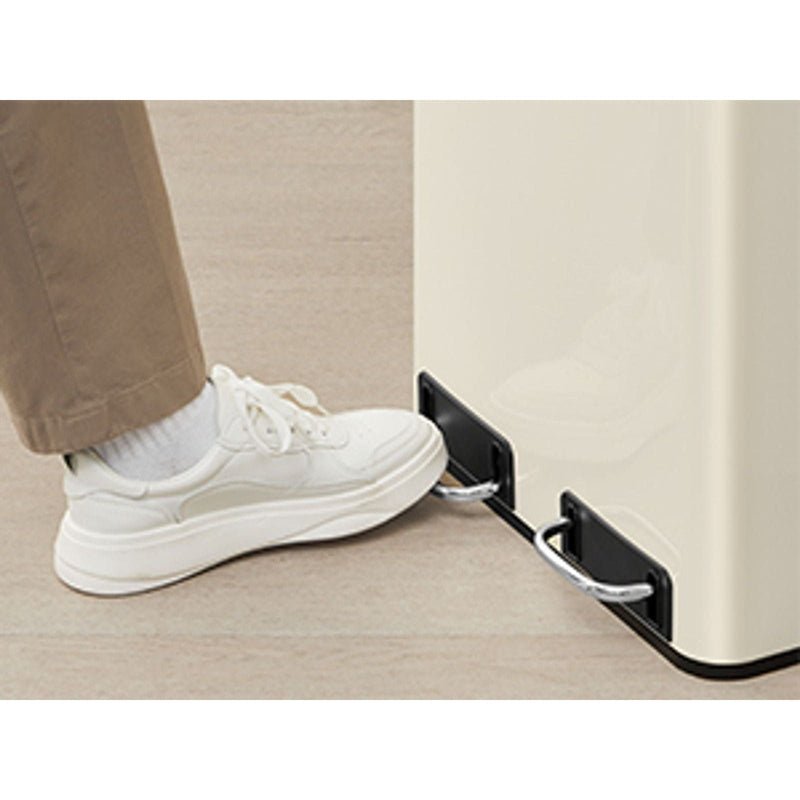 Image of a Beige 2 Compartment Kitchen Recycling Bin