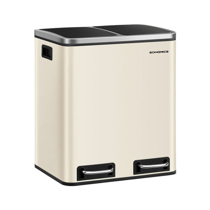 Image of a Beige 2 Compartment Kitchen Recycling Bin