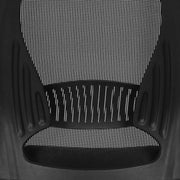 Image of a black ergonomic mesh back high back desk chair with wheels and lift up arms and adjustable height.