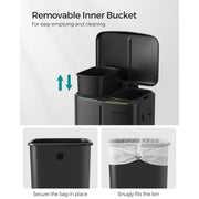 Image of a Black Songmics Double Kitchen Bin.