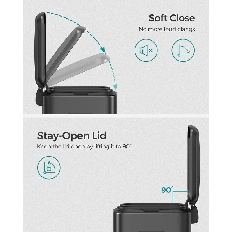 Image of a Black Songmics Double Kitchen Bin.