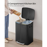 Image of a Black Songmics Double Kitchen Bin.