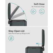 Image of a Songmics Double Kitchen Bin in a Greenish Grey Colour.