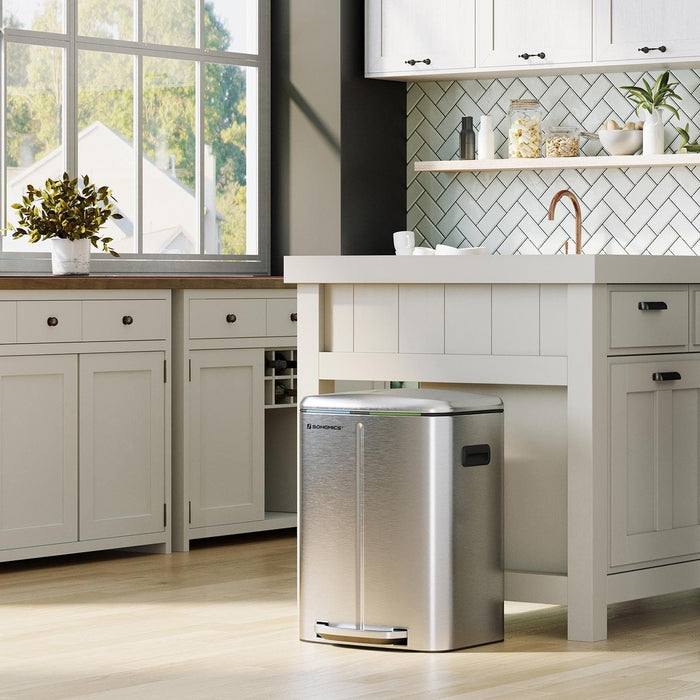 Image of a silver Indoor Kitchen Recycling Bin