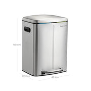 Image of a Silver Songmics Double Kitchen Bin.