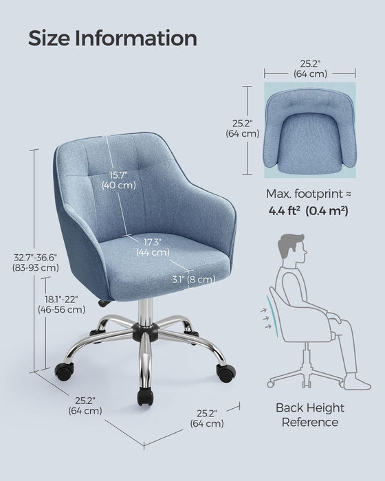 Blue Modern Office Chair With Wheels