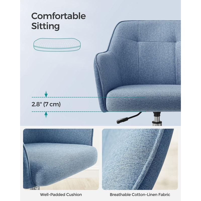 Blue Modern Office Chair With Wheels