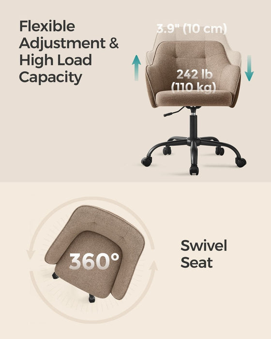 Brown Modern Office Chair With Wheels