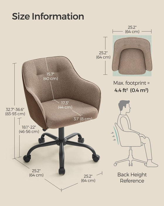 Brown Modern Office Chair With Wheels