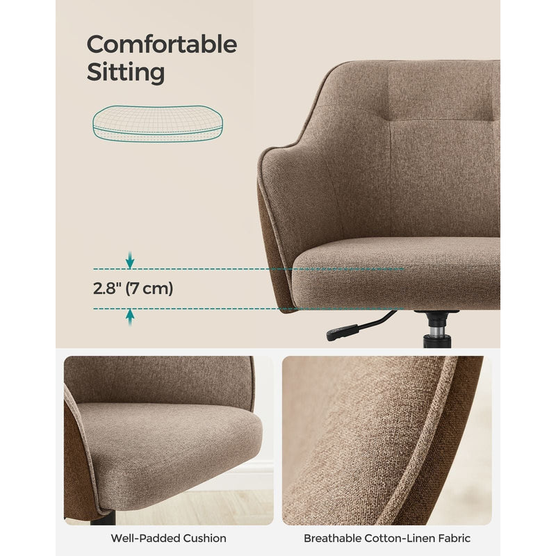 Brown Modern Office Chair With Wheels