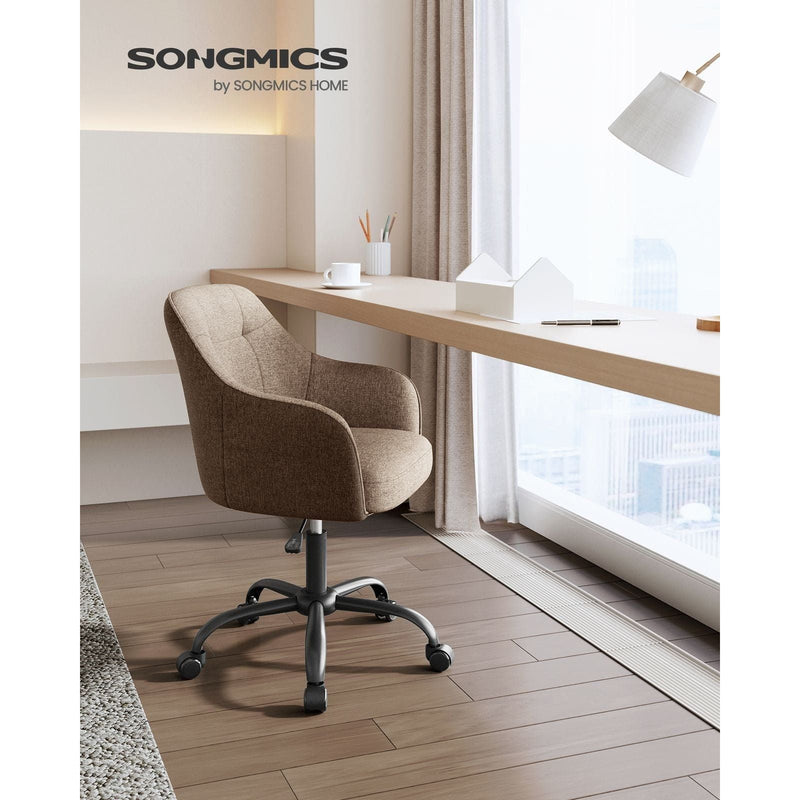 Brown Modern Office Chair With Wheels