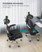 Image of a black Ergonomic Desk Chair with Wheels, Arms, and Adjustable Headrest.