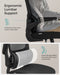 Image of a black Ergonomic Desk Chair with Wheels, Arms, and Adjustable Headrest.